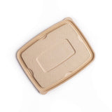 Zume Premium Compostable, Eco Friendly, Disposable, 24 oz-32oz/750ml-1000ml Rectangular Container Lid, Natural (Pack of 100)