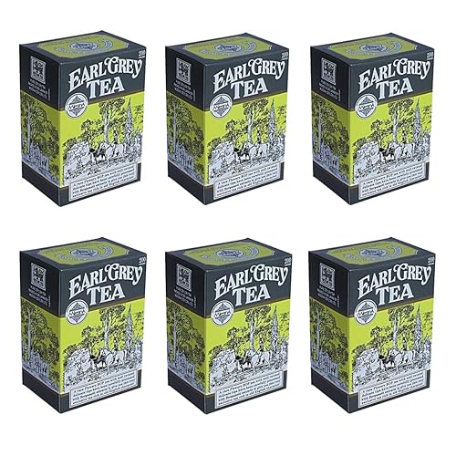 Mlesna Earl Grey Black Tea Pure Ceylon Loose Leaf Tea 200g X 6 Pack - Rare Flowery BOP Tea With Bergamot Extracts - Very Exclusive Tea Rich in Old