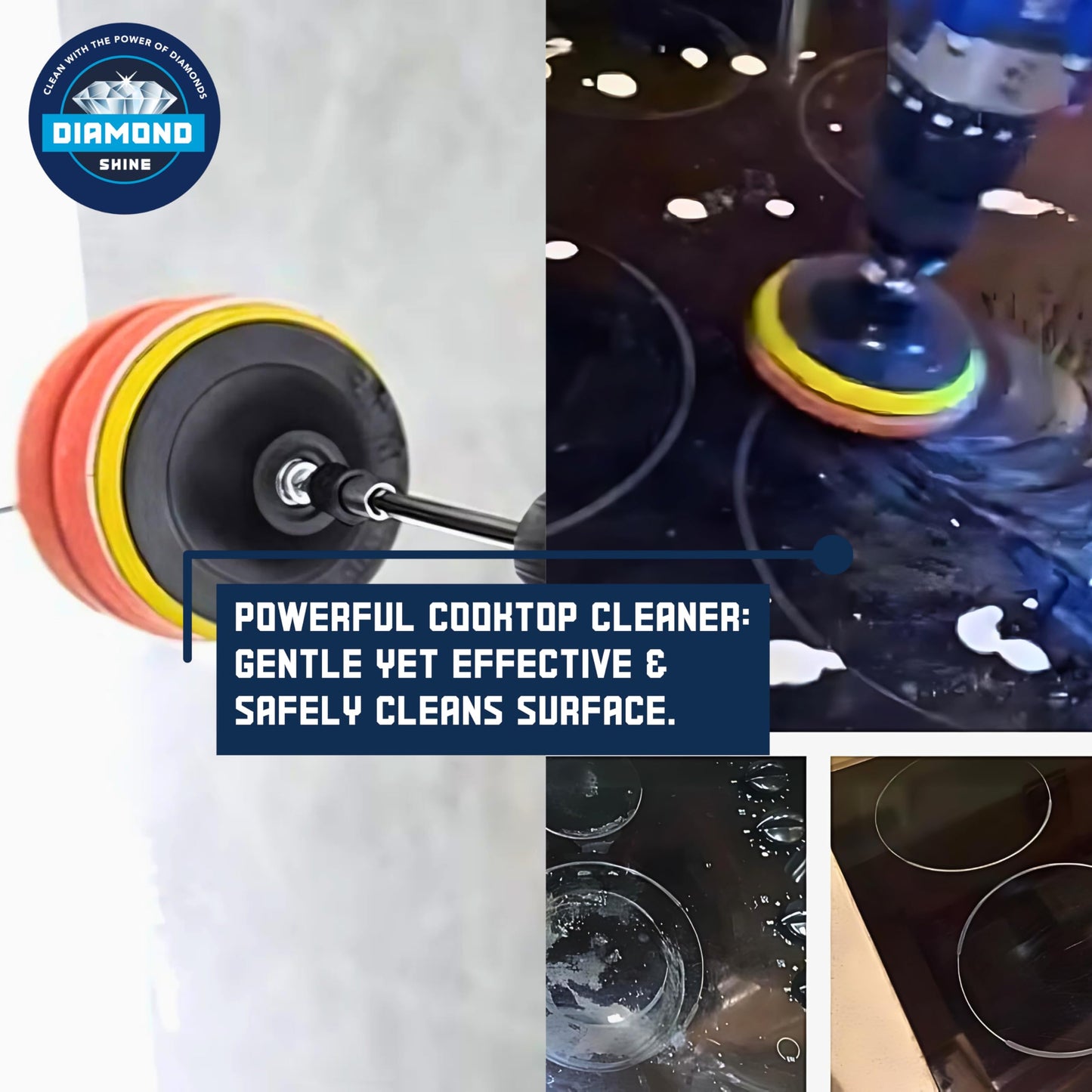 Diamond Shine 21-Piece Drill Power Scrubber Attachment Set - Includes Scrub Pads, Sponges, and Brushes - All Purpose Electric Cleaning Accessories