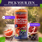 AROZEN Blood Orange Pomegranate Beverage, Antioxidant Energy Drink | Lightly Carbonated Citrus Wellness Drink with Green Tea Caffeine | Vegan Low