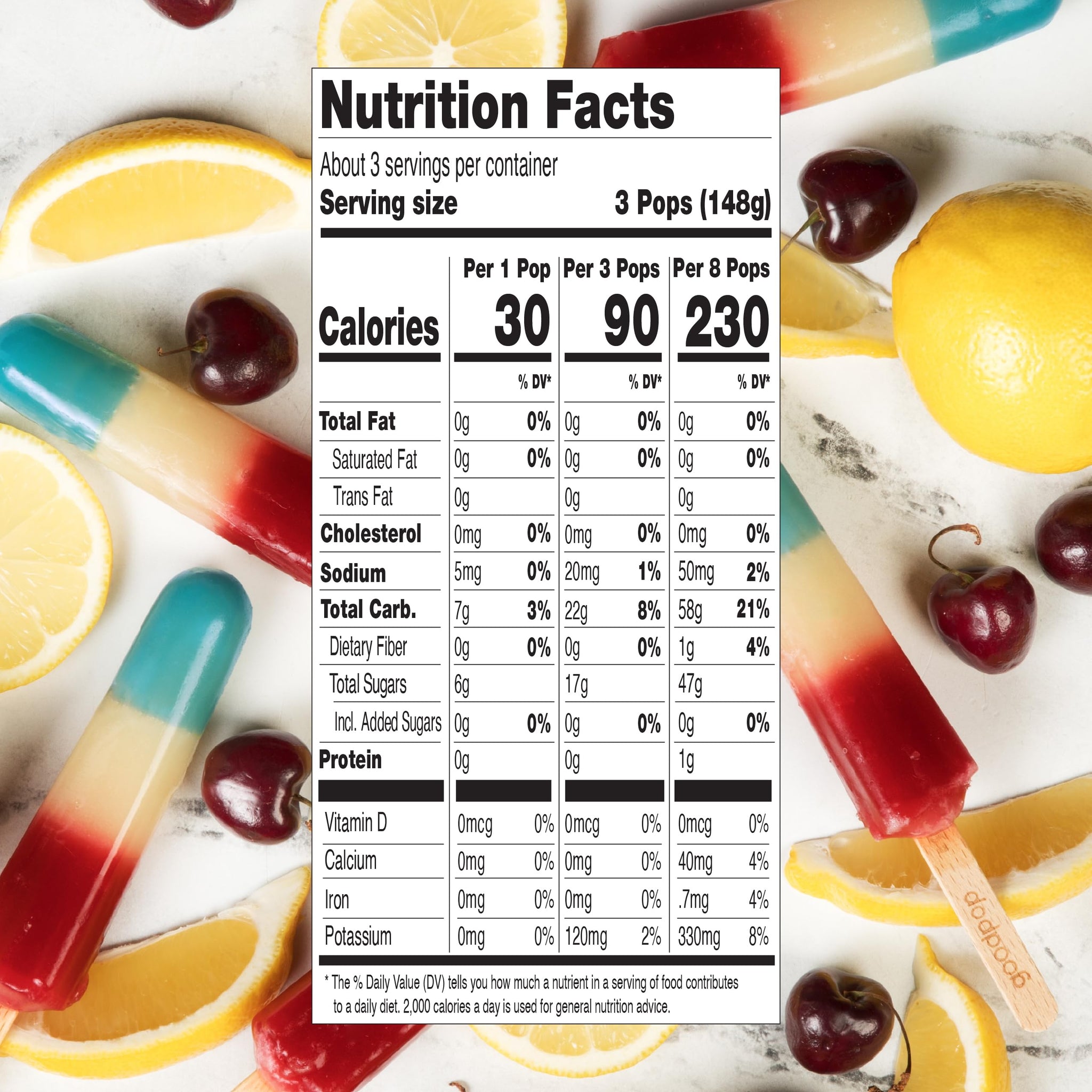 GoodPop - Organic Cherry N' Lemonade Assorted Freezer Pops - 100% Fruit Juice, No Artifical Dyes or Flavors, No Added Sugar, 8 Count