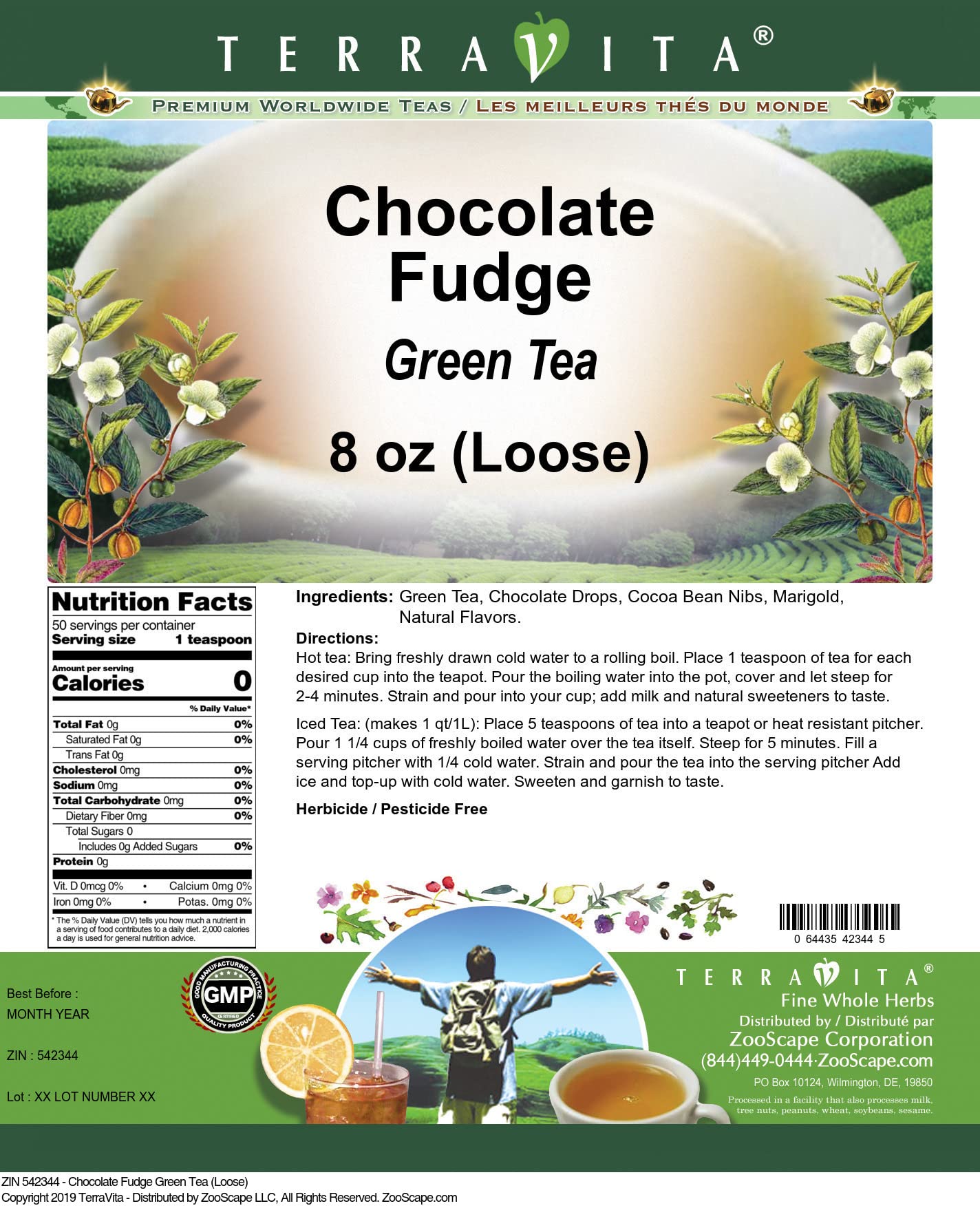 Chocolate Fudge Green Tea (Loose) (8 oz, ZIN: 542344)
