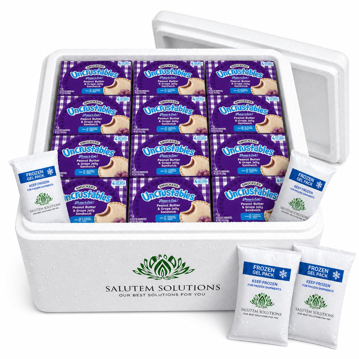 Smucker's Uncrustables Peanut Butter & Grape Jelly Frozen Sandwiches, Individually Wrapped, 120 Count