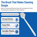 SPARTA 40501EC02 Plastic Large Scrub Brush, Kitchen Brush, Utility Brush With Long Handle For Cleaning, 20 Inches, White