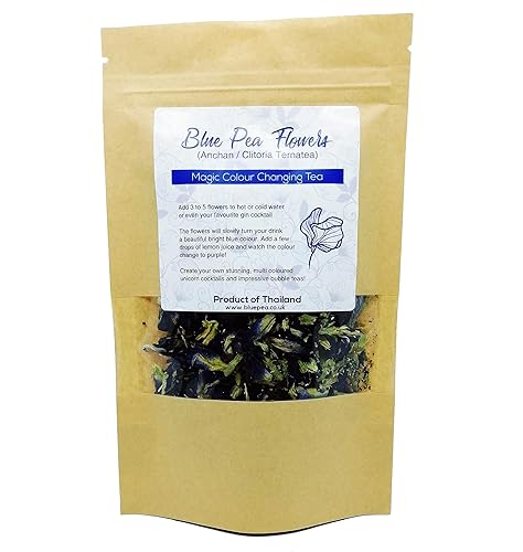 GOOD ACTIVE Dried Blue Butterfly Pea Flower Clitoria ternatea Herbs Herbal Healthy Tea Drink Recipes Food Coloring Antioxidants Aging Wrinkles 2lbs
