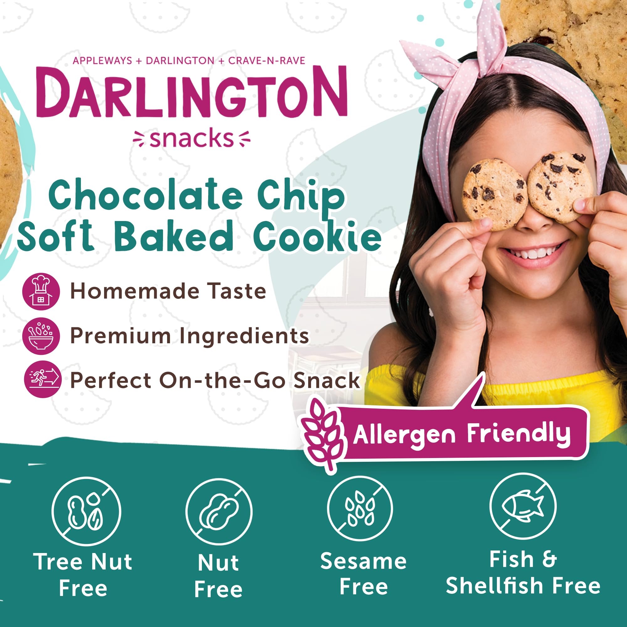 Soft Chocolate Chip Cookies - Bulk Pack of 216, 0.75 oz Each, Individually Wrapped, Chewy & Nut-Free Soft Baked Cookies, Long Shelf Life for On-the-Go