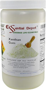 Essential Depot Xanthan Gum 20 oz. Powder USP FCC Food Grade - Gluten Free Cooking - Safety Sealed HDPE Container with Resealable Cap