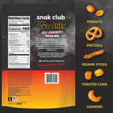 Snak Club x Hot Ones Hot Habanero Snack Mix, Spicy Snacks with Peanuts, Pretzels, Sesame Sticks, Toasted Corn & Cashews, Inspired by Hot Ones Hot