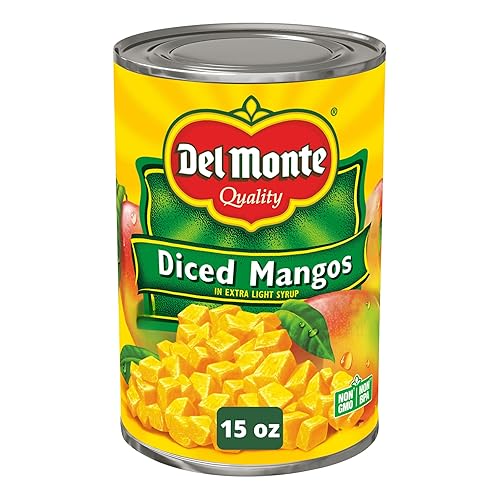 DEL MONTE Diced Mango in Extra Light Syrup, Canned Fruit, 15 oz Can