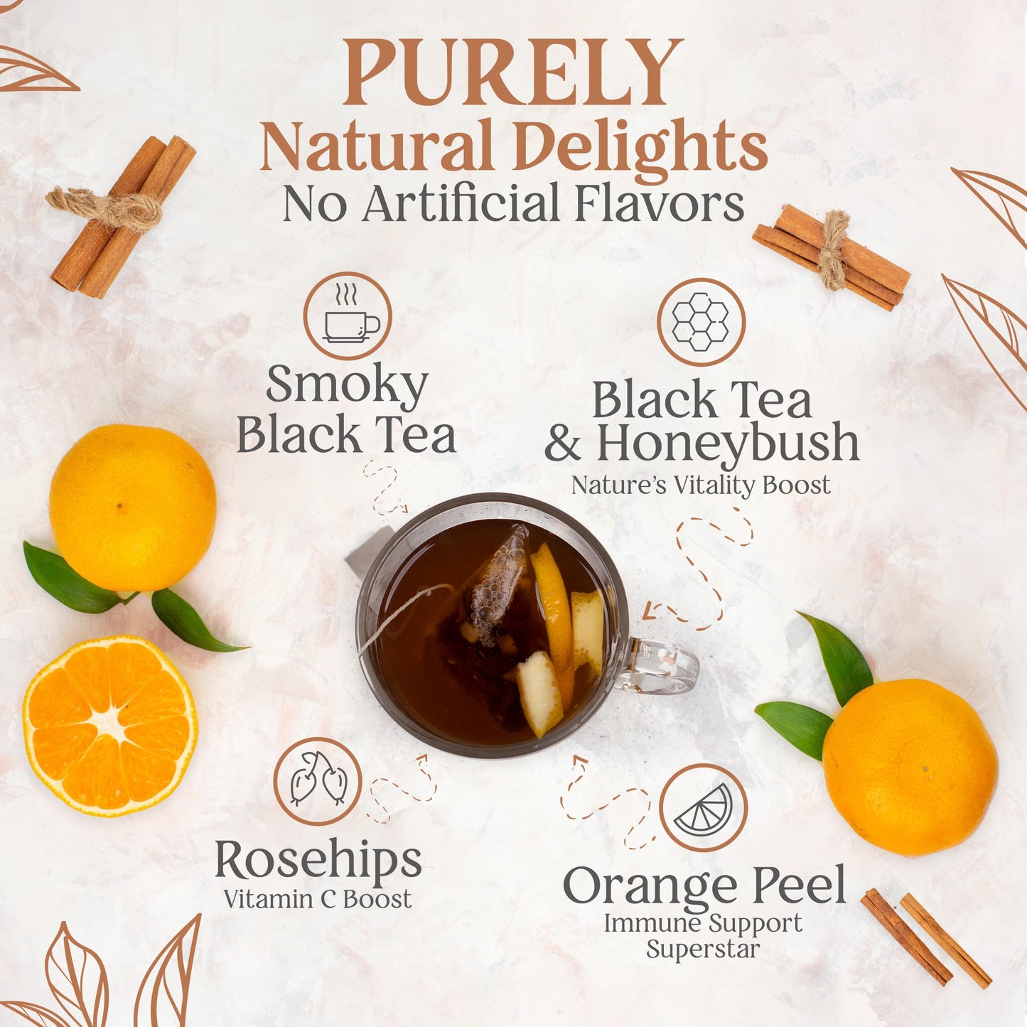 Old Fashioned Craft Tea Blend by Happy Valley Tea - Inspired by Cocktails - Smoky Black - 14 biodegradable Sachets - Enjoy Hot, Iced, or Mocktail
