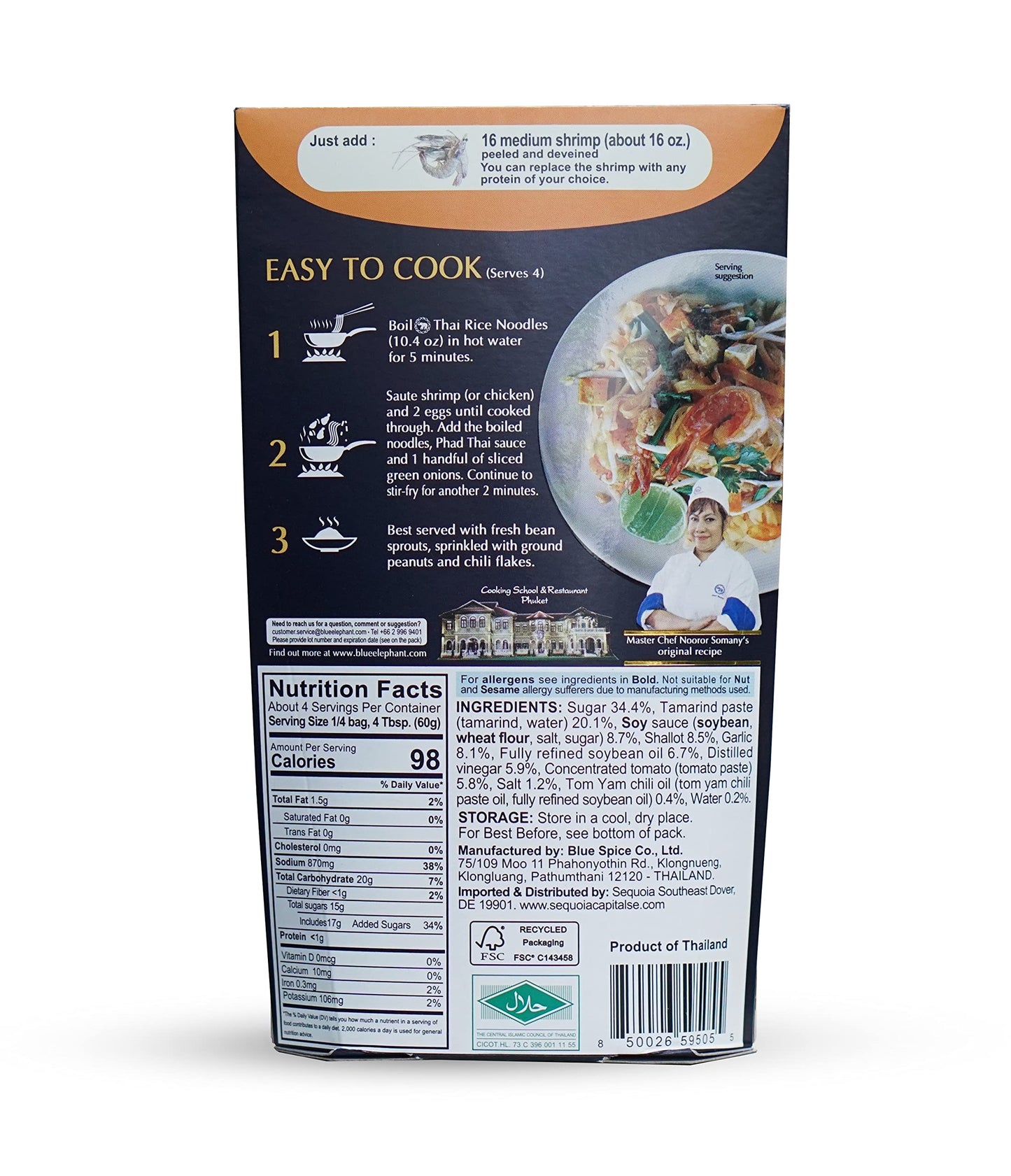 Phad Thai Sauce Blue Elephant Royal Thai Cuisine