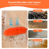 Microfiber Feather Duster Extendable Duster with 30'' to 100'' Telescoping Extension Pole, Bendable Head & Long Handle Dusters for Cleaning Ceiling
