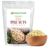 Z Natural Foods Organic Pine Nuts - Raw Nutrient-Dense Superfood Packed in Airtight Foil Pouches - Pure Pine Nut for Pesto, Trail Mix, Salad & Recipes