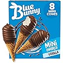 Blue Bunny Frozen Mini Swirls Ice Cream Cones,Vanilla, 8 Count