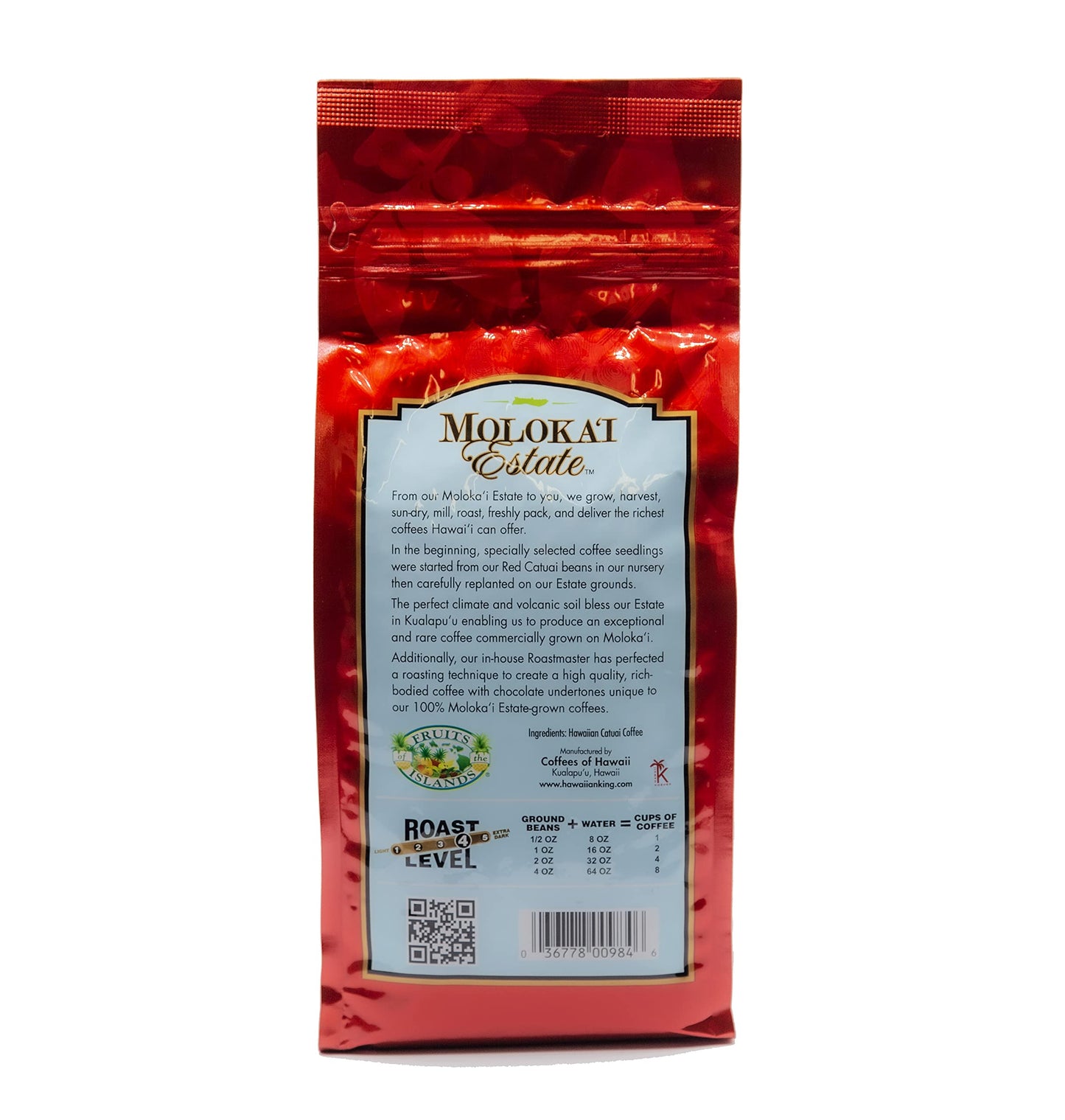 Molokai Estate 100% Moloka'i Coffee - Midnight Roast Whole Bean 1.5 lb