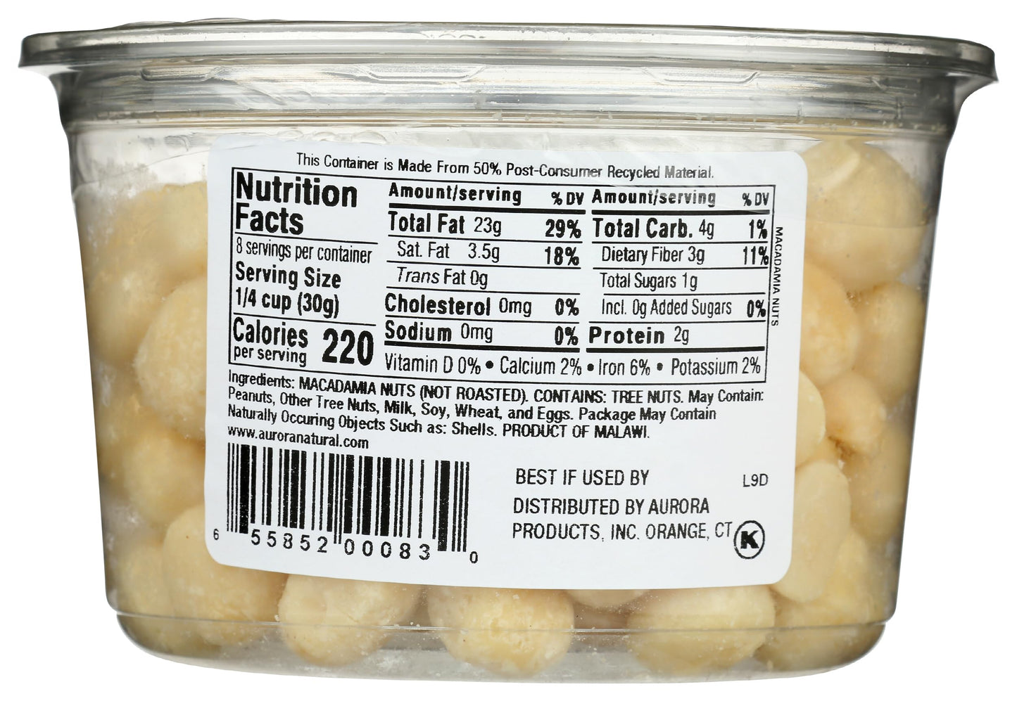 Aurora Products Macadamia Nuts, Raw, 8 oz