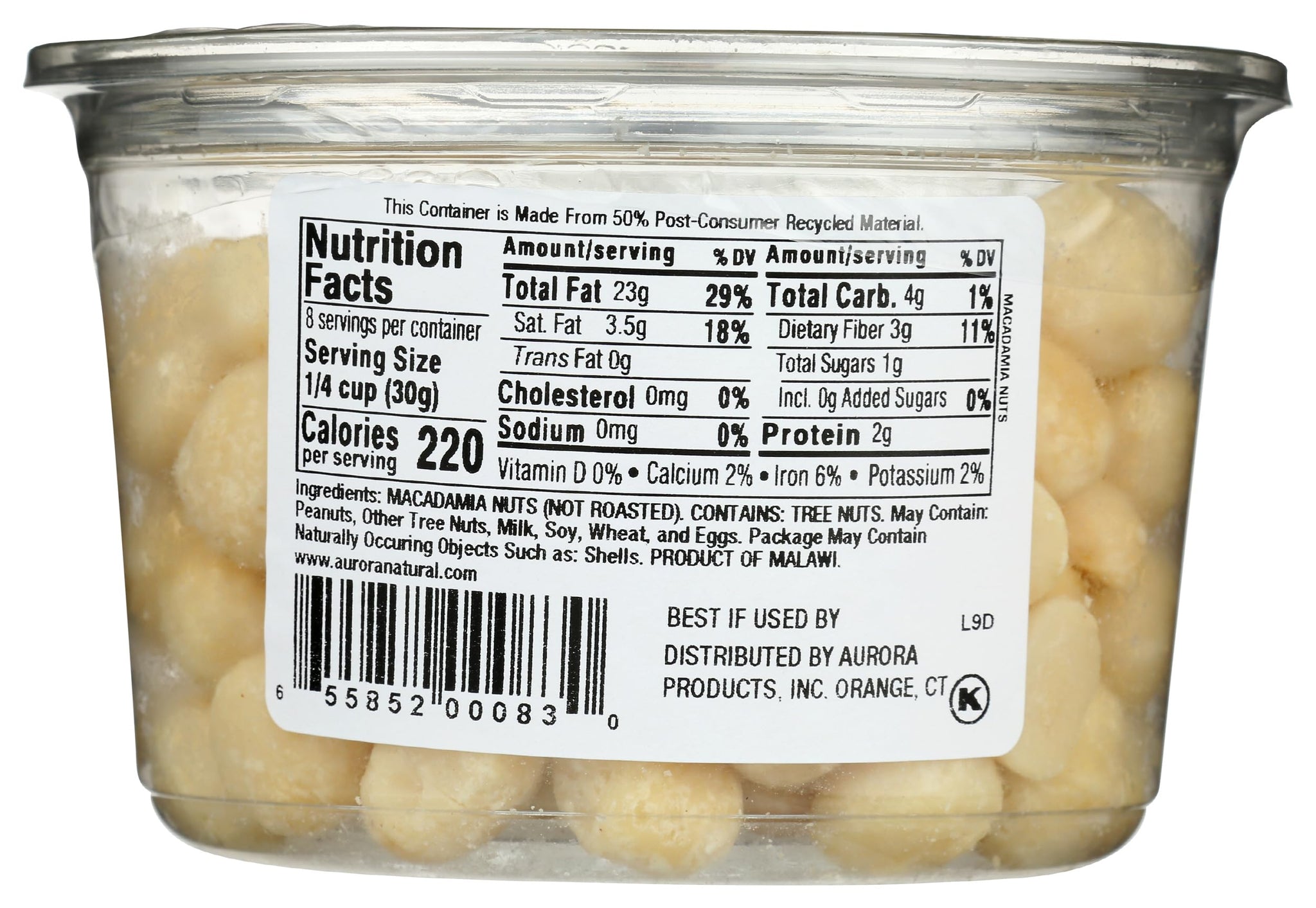 Aurora Products Macadamia Nuts, Raw, 8 oz