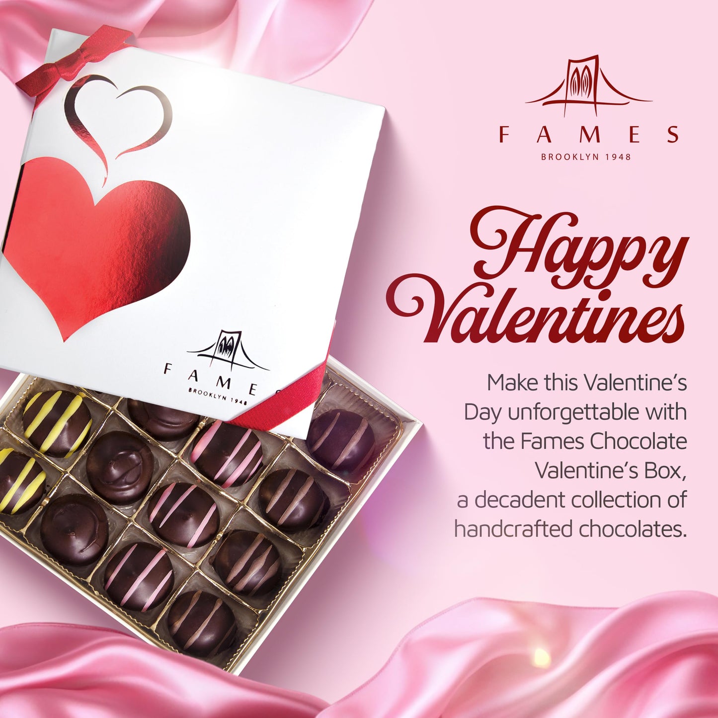 Fames Assorted Chocolate Gift Box - Handcrafted Kosher Dairy-Free Chocolates - Valentine’s Day Gift with Marzipan, Super Berry, Lemon Zest & Coffee