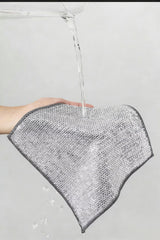 YOFAN 5-Pack 7.9-Inch Dual-Layer Metal Mesh Cleaning Cloths - Scratch-Free Kitchen Scrubbers for Dishes & Cookware