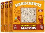 Manischewitz Organic Spelt Matzo, Kosher For Passover, 10 Ounce Box (3-Pack)