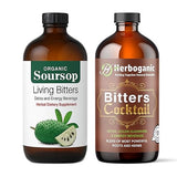 Herboganic Premium Soursop Living Bitters Featured with Cocktail Bitters for overall health and wellness |Pack of 2 |16 Oz Each