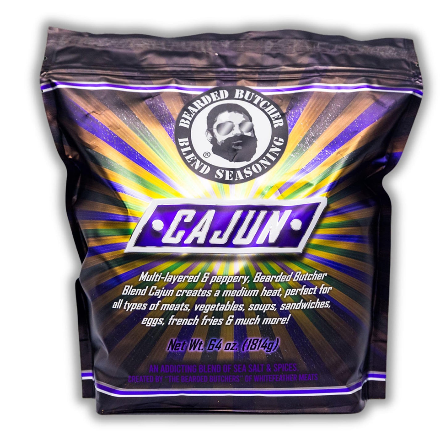 Bearded Butchers Cajun Blend Seasoning, 64 oz Bag (4 lbs) - Medium Heat, Perfect for Soup, Seafood, Chicken, Fish, and More - No MSG, Gluten-Free