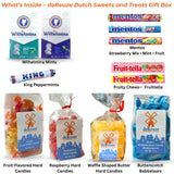 deReuze Dutch Sweets and Treats Gift Box - Butterscotch, Raspberry & Fruit Flavored Hard Candy, Dutch Mints & Fruity Chews - Imported Candy Variety