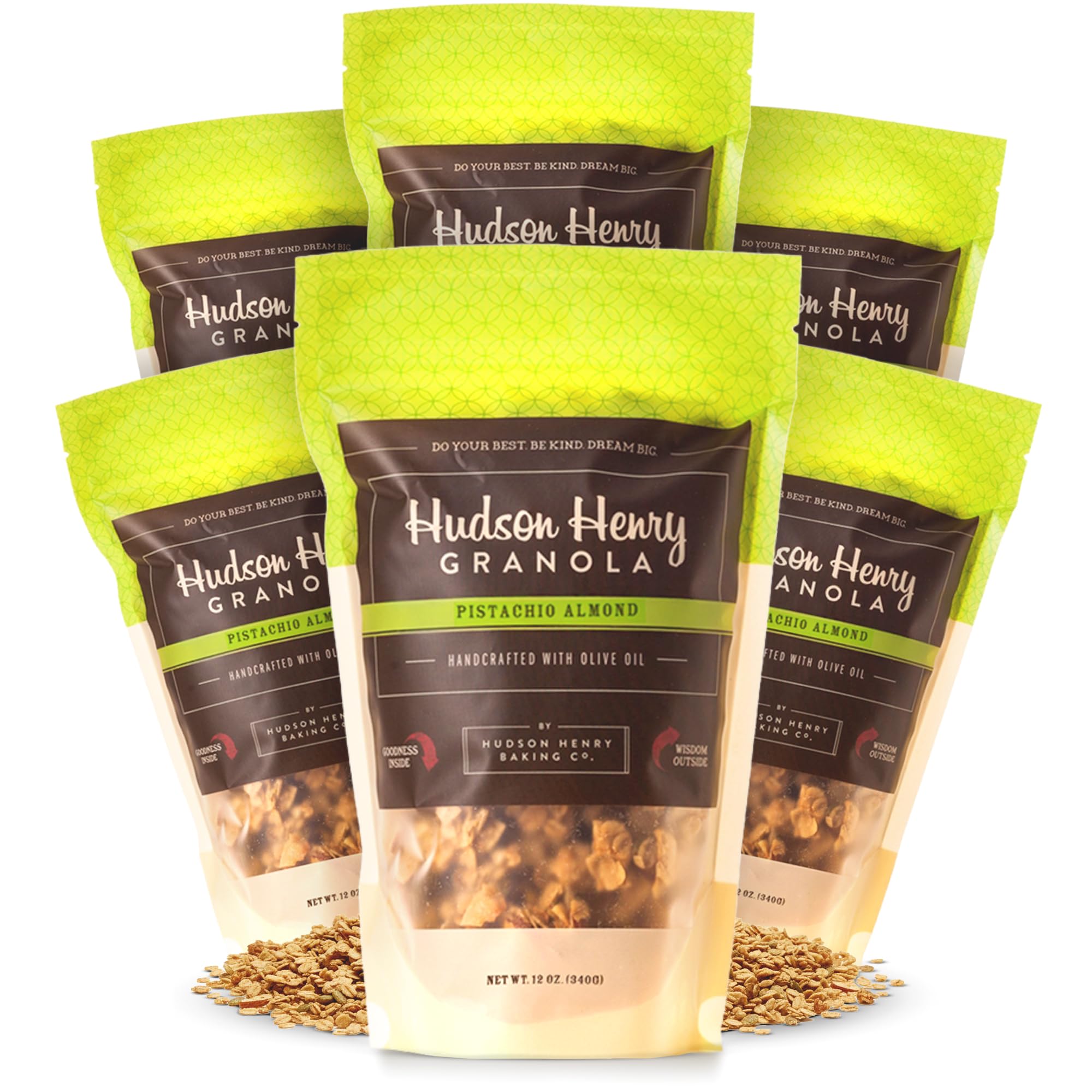 Hudson Henry Pistachio Almond Granola | Gluten Free Granola with Nuts and Seeds | Vegan, Non-GMO & Small Batch Baked with Pure Maple Syrup & Extra