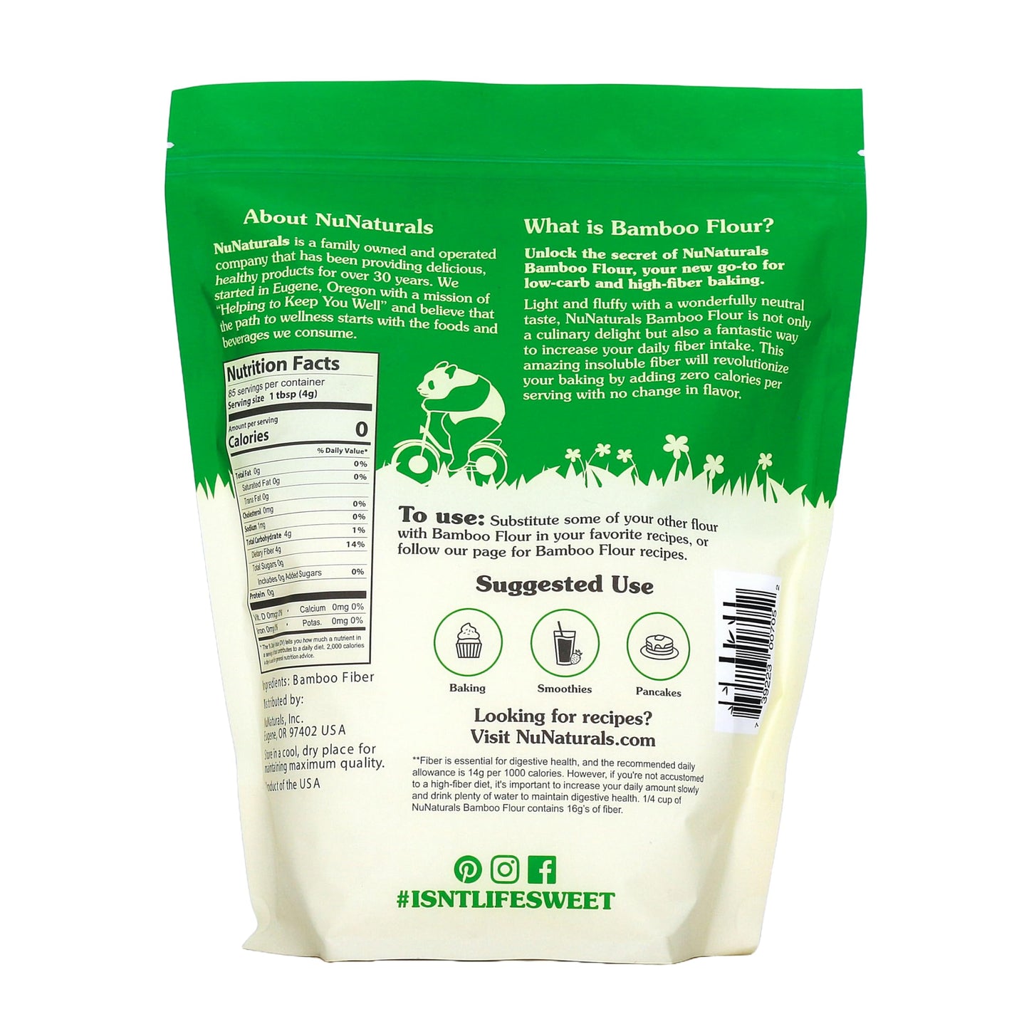 NuNaturals Bamboo Flour, 12 oz. (2-Pack)