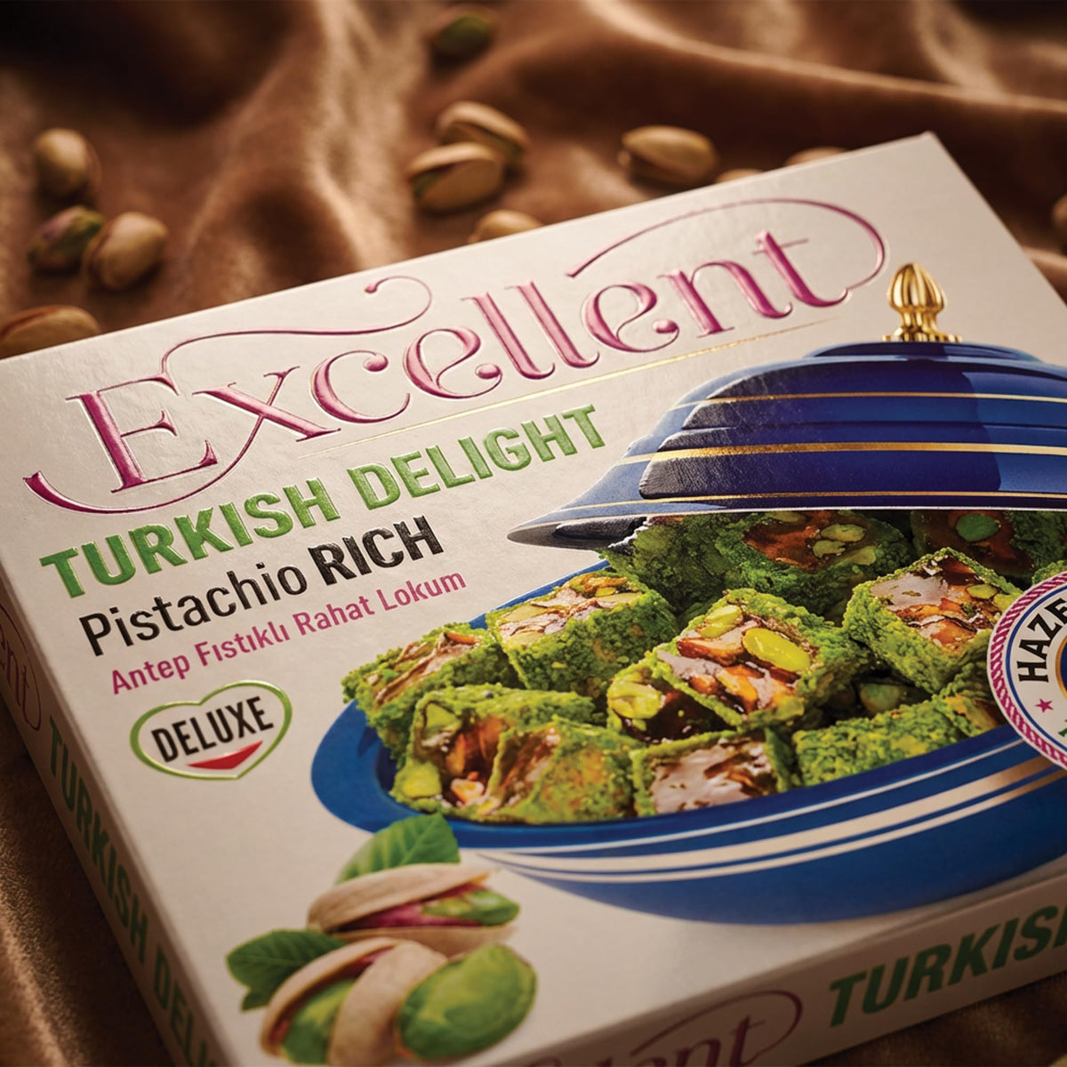 HazerBaba Double Roasted Turkish Delight Pistachio Candy, 7oz (Pack of 1)