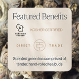 Rishi Tea Jasmine Pearls Green Tea - Caffeinated Loose Leaf, Hand-Rolled with Floral Aroma & Taste - 4 Ounces, 10+ Servings