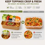 HanBytonan 25 Pack 25oz Food Containers with Trays and Lids, Disposable Brown Paper Bowls