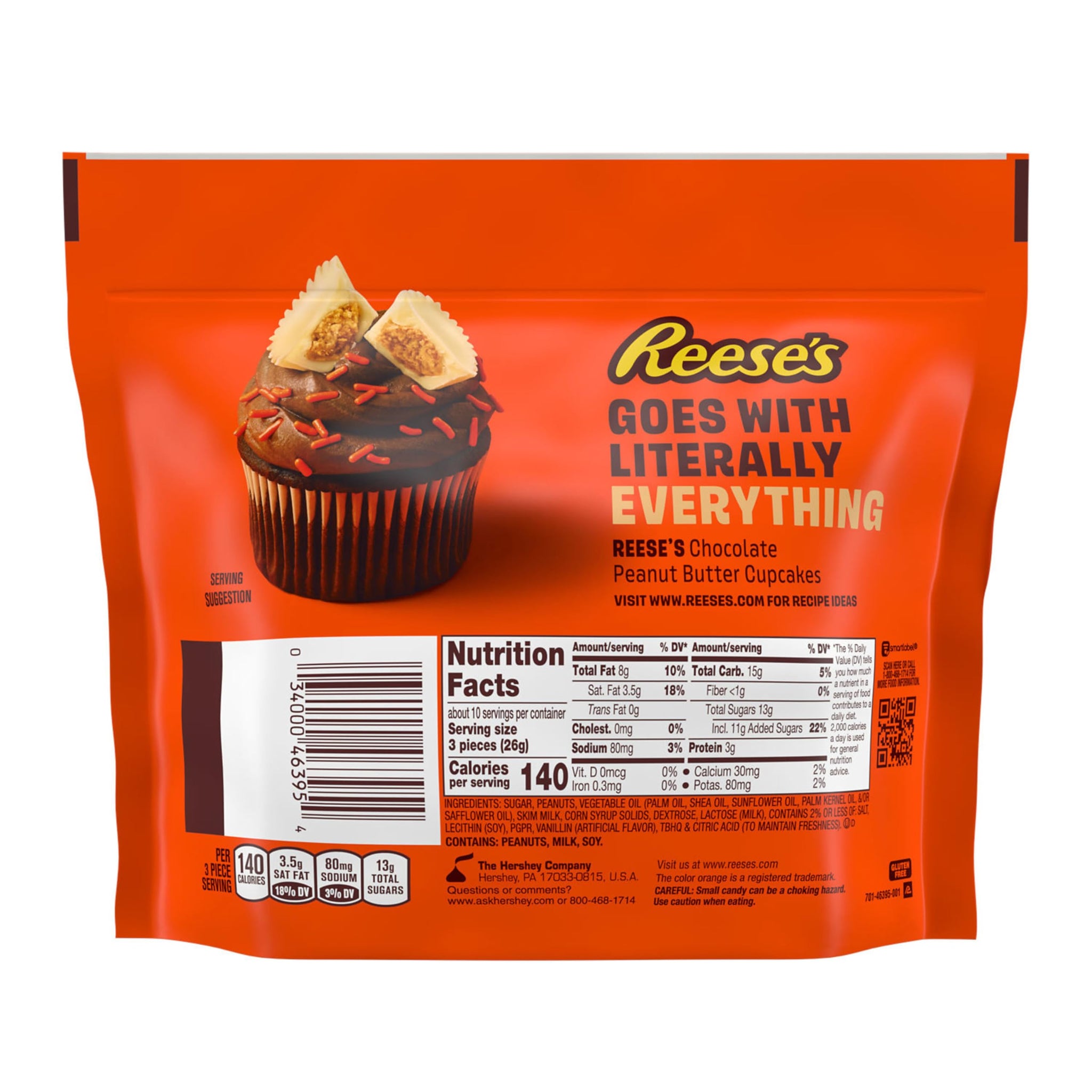 REESE'S Miniatures White Creme Peanut Butter Cups, Candy Share Pack, 9.6 oz