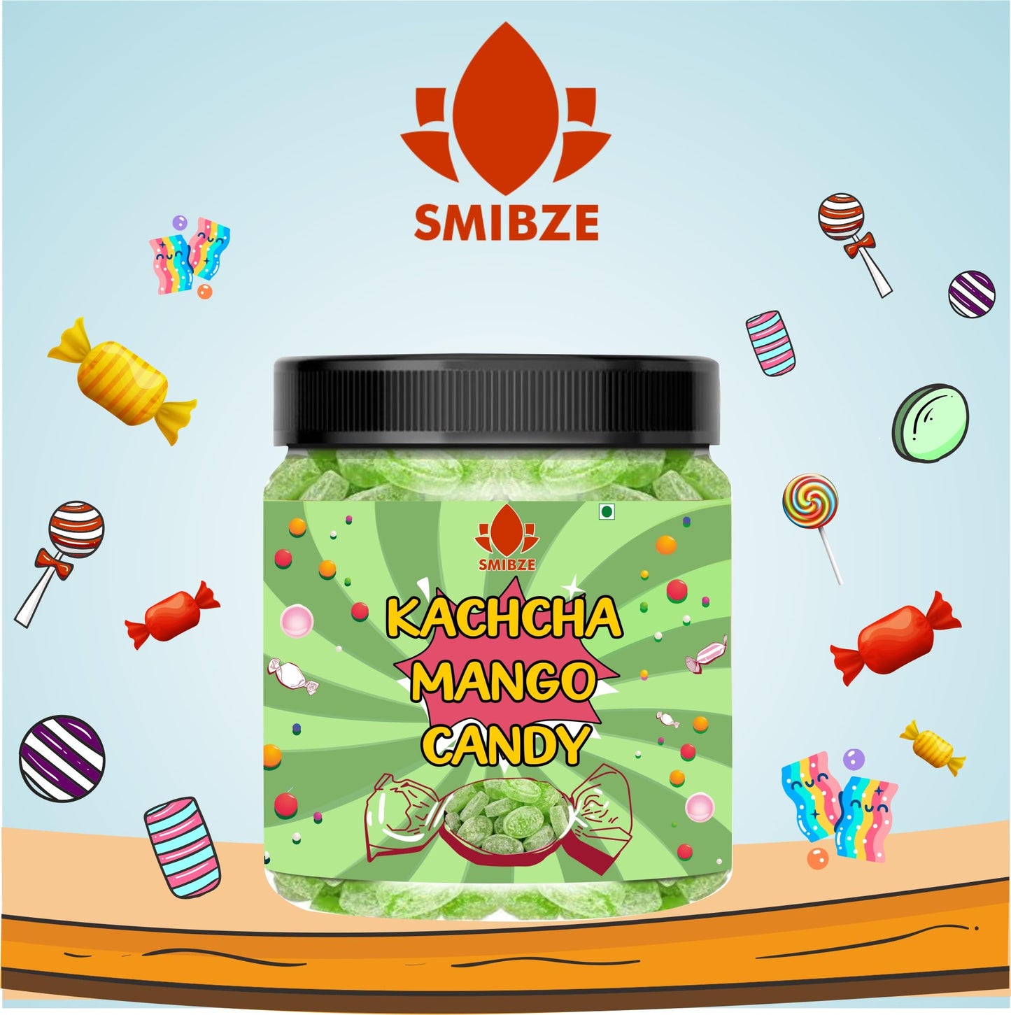 SMIBZE Natural Kachcha Mango Candy 100 GM (Pack of 1) SMIBZE