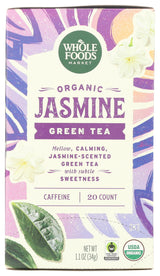 Whole Foods Market, Tea Green Jasmine Organic, 20 Count