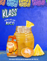 Klass Aguas Frescas | Liquid Water Enhancer | Pineapple Tangerine | Naturally Flavored | Sugar Free | Zero Calories Per Serving | Keto | 4 Bottles