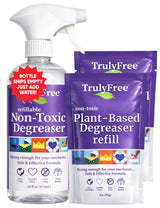 Truly Free Heavy Duty Degreaser - Grease Remover & Grime Cleaner for Kitchen, Automotive & More, Household Cleaning Supplies, Fragrance-Free, Includes