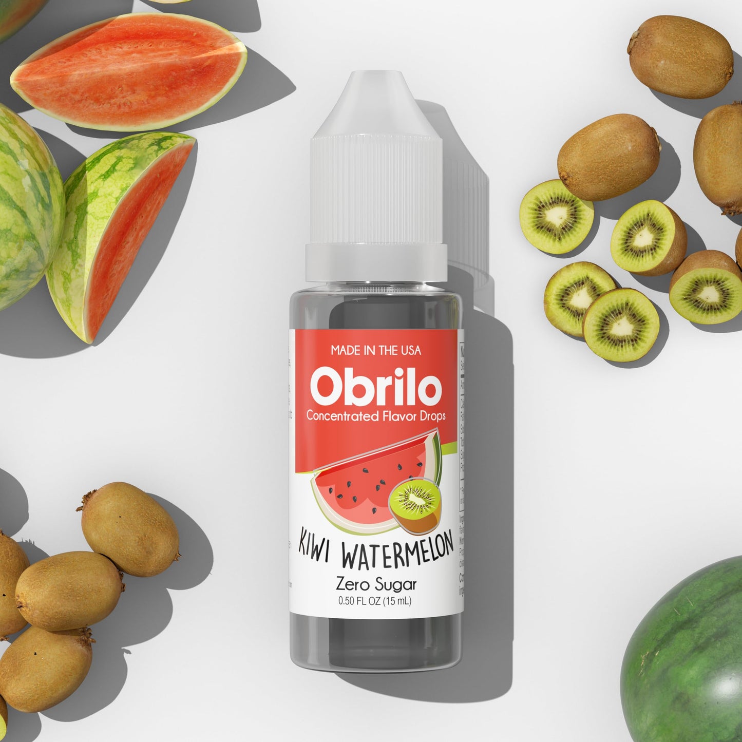 Obrilo Kiwi Watermelon Flavor Extract - Propylene Glycol (PG) Based - Water Soluble - Concentrated Food Flavoring for Baking, Candies, Desserts