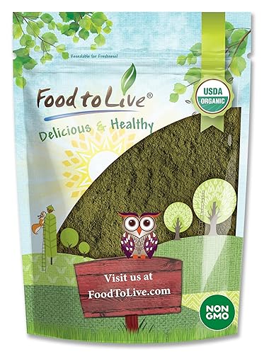 Food to Live Organic Spinach Powder, 1 Pound - Non-GMO, Finely Ground Dehydrated Leaves, Pure, Vegan, Kosher, Bulk. Source of Fiber, Vitamin A, Iron