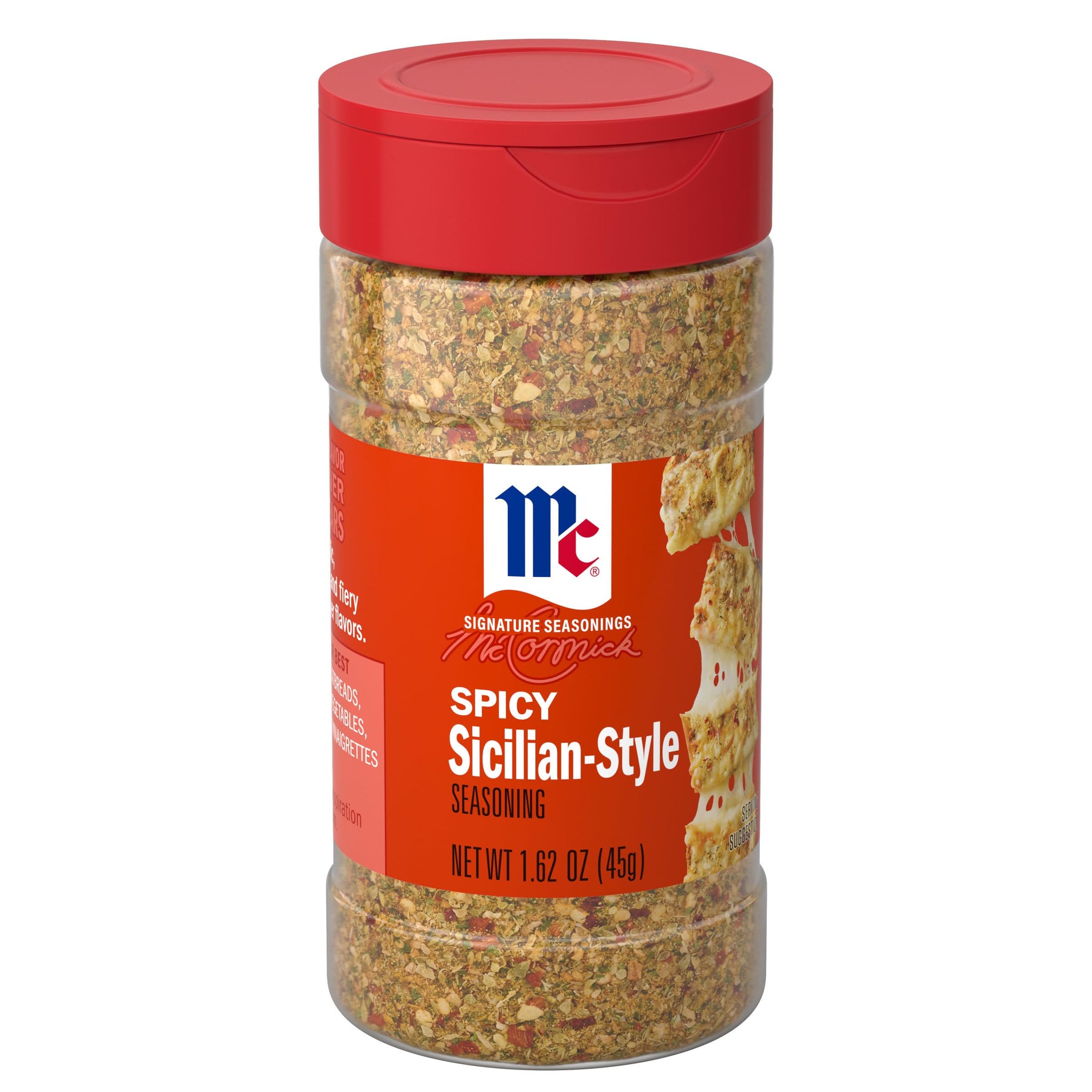 McCormick Seasoning, Spicy Sicilian-Style, Signature Seasonings, Bold, Savory & Fiery, Shake On, For Pizza, Flatbreads, Roasted Vegetables, Sauces