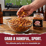 BEER NUTS Habanero Bar Mix - Fiery Hot Habanero Mix Of Peanuts, Corn Sticks & Insane Grain - 12oz Resealable Jar (Pack of 2)