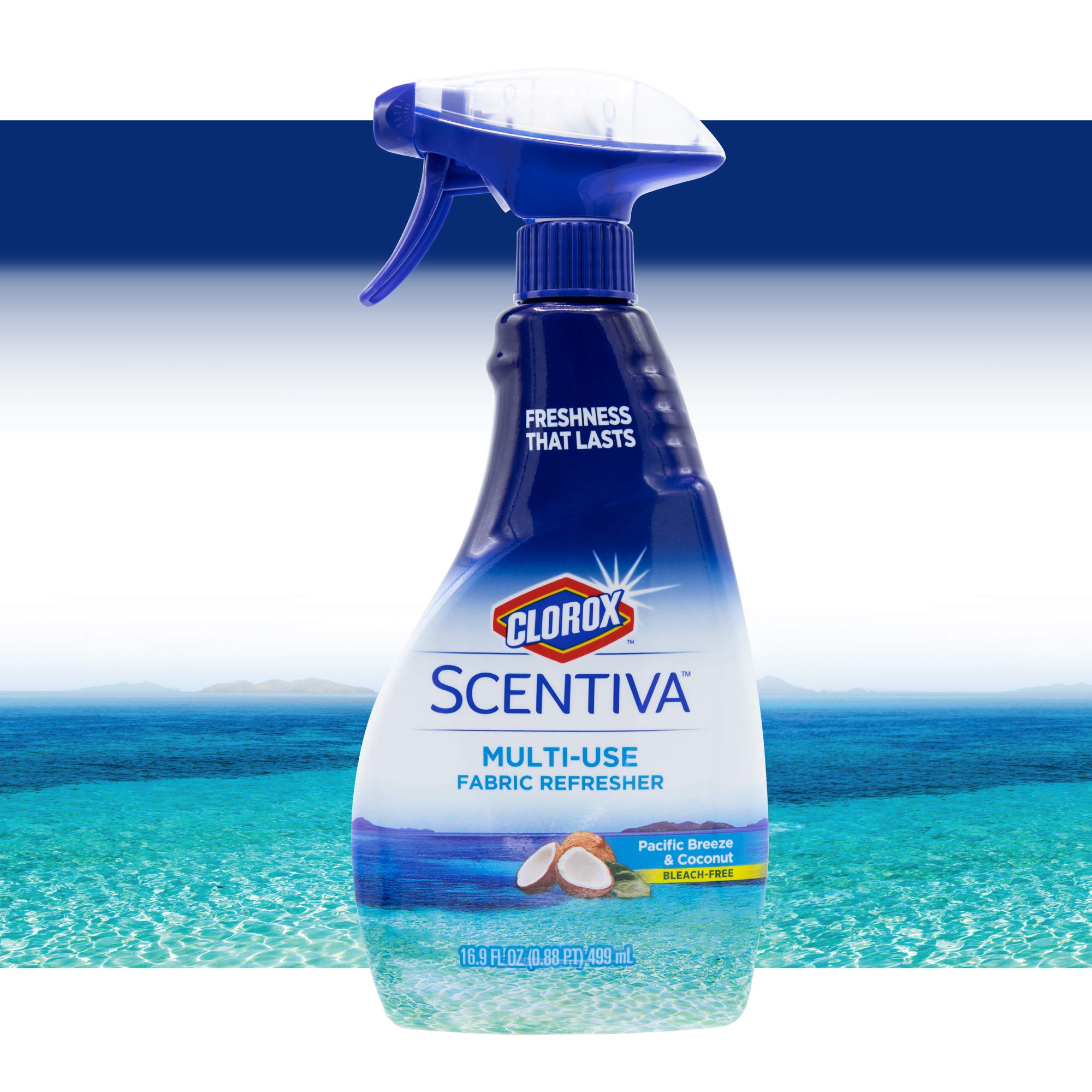 Clorox Scentiva Fabric Refresher Spray, Pacific Breeze and Coconut Scent for Household Fabrics, Odor Refresher for Upholstery, Curtains, Bedding