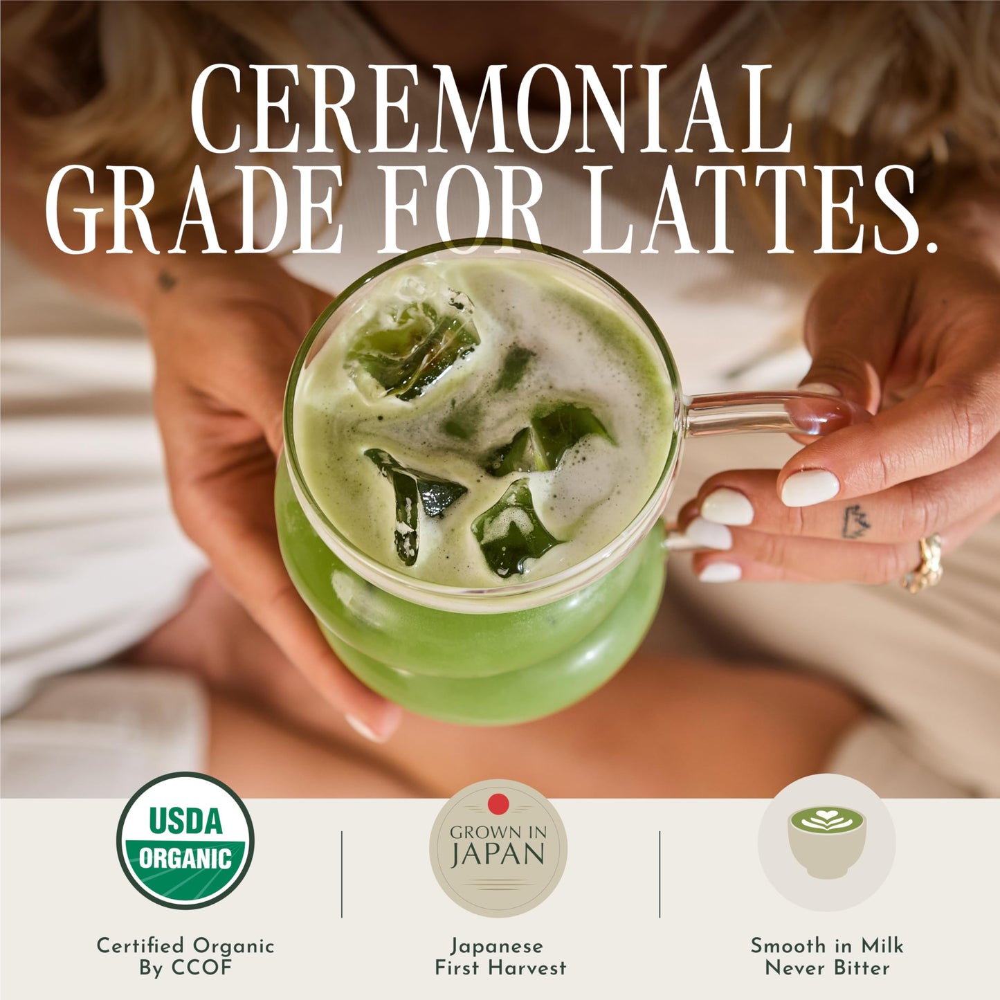 Encha Matcha - Latte Grade Matcha Powder - Unsweetened, First Harvest, Organic Green Tea Powder From Uji, Japan (500g / 1lb) Premium for Latte