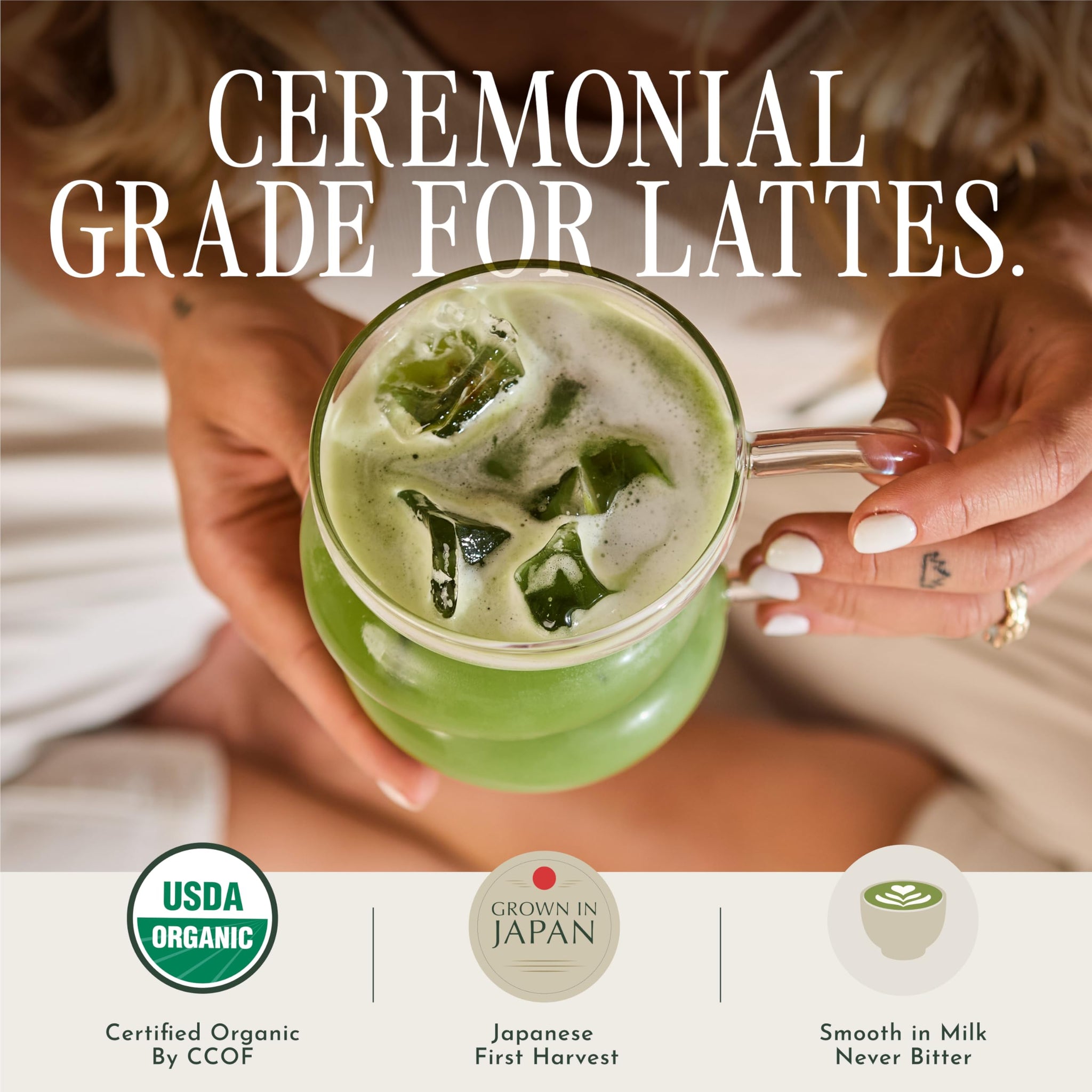 Encha Matcha - Latte Grade Matcha Powder - Unsweetened, First Harvest, Organic Green Tea Powder From Uji, Japan (500g / 1lb) Premium for Latte
