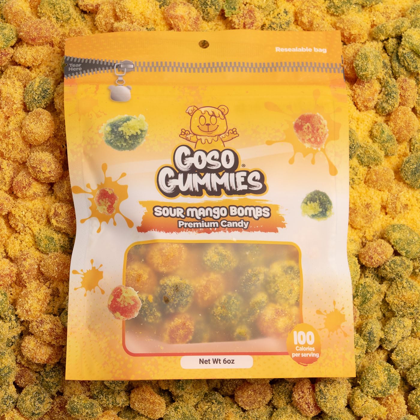 Goso Gummies Sour Mango Bombs - 6oz Bag - Premium Viral Candy
