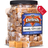 Butterscotch Caramel Squares Taffy Candy by Its Delish, 3 LBS Jumbo Container - Soft Caramels Candy Chews Individually Wrapped - Delicious Chewy