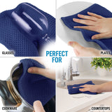 Zulay Kitchen Towels 6 Pack 100% Cotton Waffle Weave - 12x12” Super Absorbent Dish Towels for Kitchen - Reusable Kitchen Towels for Washing Dishes