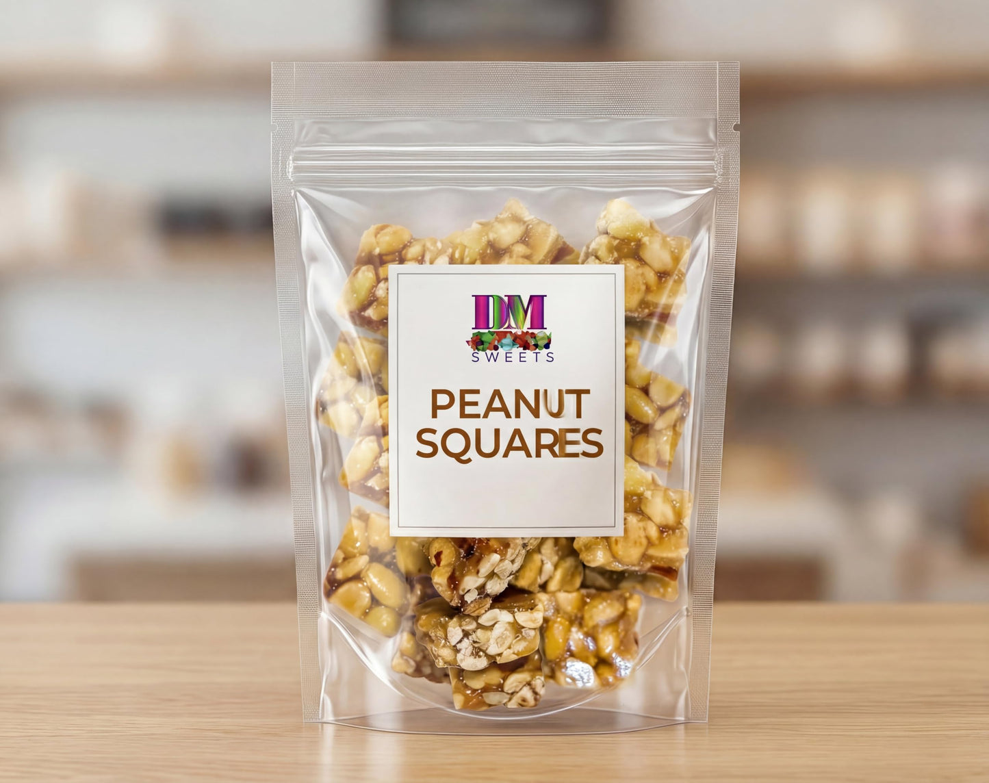 Old?Fashioned Peanut Squares - 1 lb Resealable Bag - Crunchy Bites Made with Roasted Peanuts - Classic Retro Treat for Snacking, Candy Dishes & Gifts
