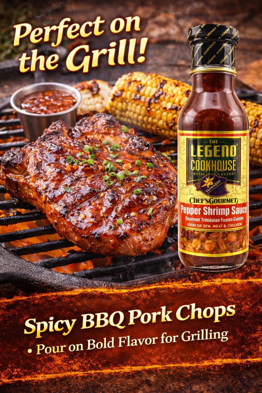 Legend Cookhouse Chef's Gourmet Pepper Shrimp Sauce, Bold Caribbean-Inspired Cooking Sauce for Shrimp, Fish, Meat & Chicken, Savory Pepper Sauce