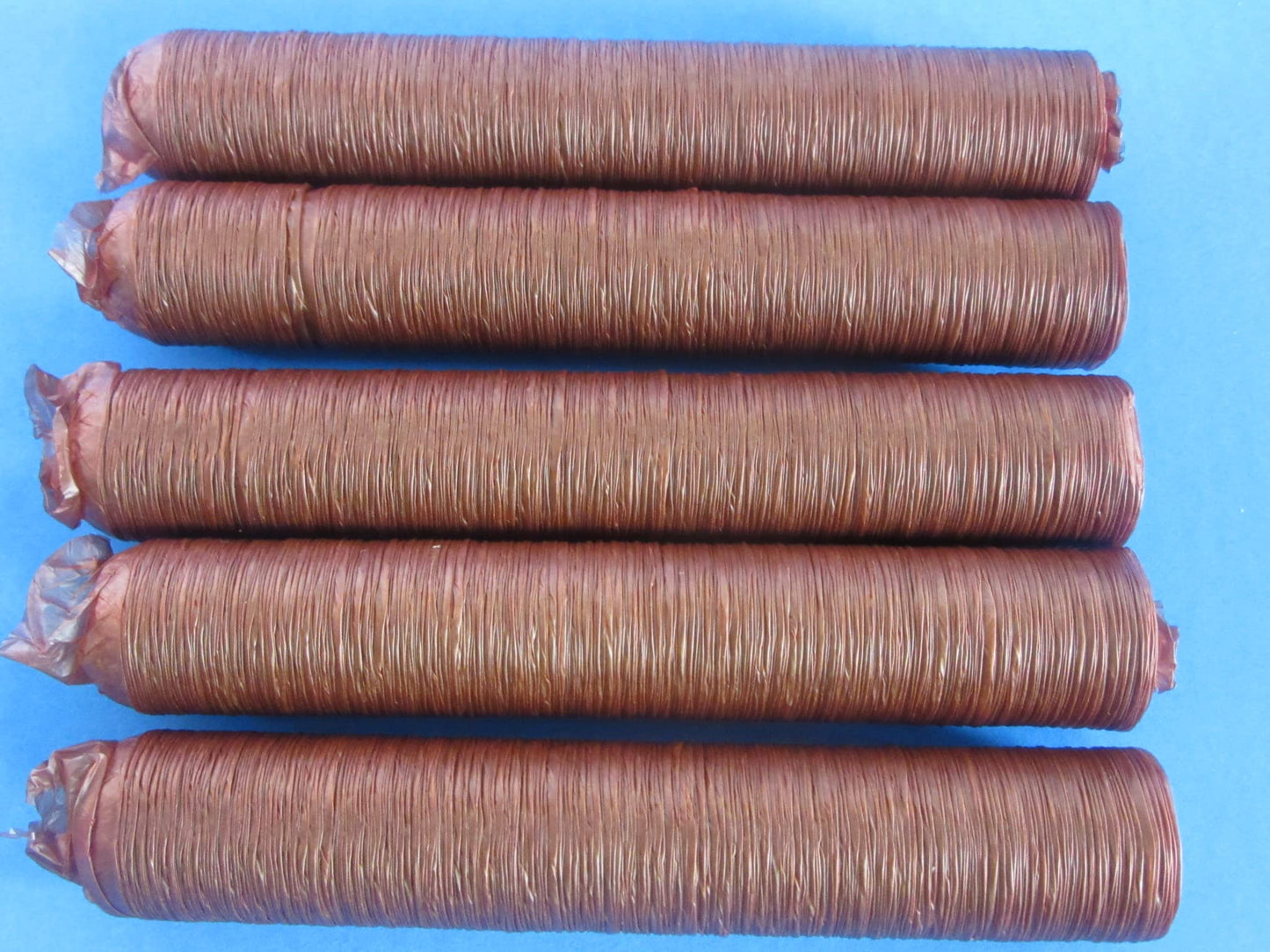 Fresh 21mm Collagen Casings for Snack sticks, Pepperoni and other snack sausages. Easy to use. Each pack fills 25 lbs